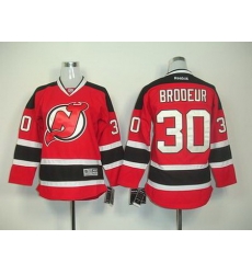 Youth kids New Jersey Devils Brodeur #30 red Hockey Jersey