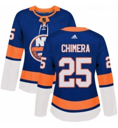 Womens Adidas New York Islanders 25 Jason Chimera Premier Royal Blue Home NHL Jersey 