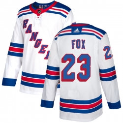 Men Adidas Rangers 23 Adam Fox White Home Stitched NHL Jersey