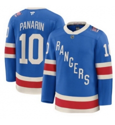 Men New York Rangers 10 Artemi Panarin Blue Centennial Stitched Hockey Jersey