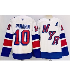 Men New York Rangers 10 Artemi Panarin White 2024 25 Stadium Series Stitched Jersey