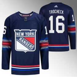 Men New York Rangers 16 Vincent Trocheck Navy Stitched Jersey