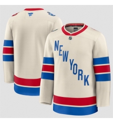 Men New York Rangers Blank Beige 2026 Winter Classic Stitched Hockey Jersey