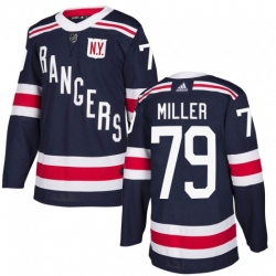 Men New York Rangers KAndre Miller  Adidas Authentic Navy Stitched NHL Jersey