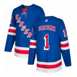 Mens Adidas New York Rangers 1 Eddie Giacomin Premier Royal Blue Home NHL Jersey 