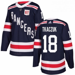 Mens Adidas New York Rangers 18 Walt Tkaczuk Authentic Navy Blue 2018 Winter Classic NHL Jersey 