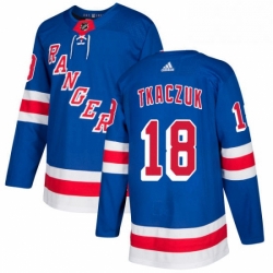 Mens Adidas New York Rangers 18 Walt Tkaczuk Authentic Royal Blue Home NHL Jersey 