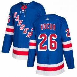 Mens Adidas New York Rangers 26 Joe Kocur Premier Royal Blue Home NHL Jersey 