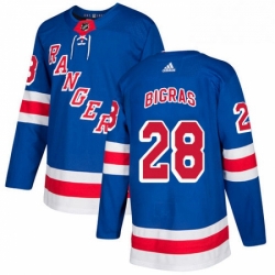 Mens Adidas New York Rangers 28 Chris Bigras Premier Royal Blue Home NHL Jersey 