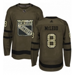 Mens Adidas New York Rangers 8 Cody McLeod Premier Green Salute to Service NHL Jersey 