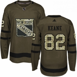 Mens Adidas New York Rangers 82 Joey Keane Authentic Green Salute to Service NHL Jersey 