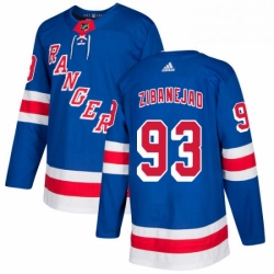 Mens Adidas New York Rangers 93 Mika Zibanejad Authentic Royal Blue Home NHL Jersey 