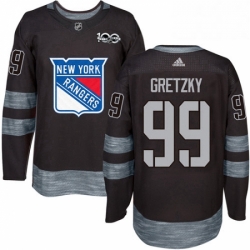 Mens Adidas New York Rangers 99 Wayne Gretzky Premier Black 1917 2017 100th Anniversary NHL Jersey 