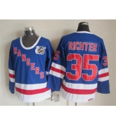 NHL New York Rangers #35 Richter blue jerseys[m&n 75th]