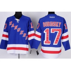 New York Rangers 17 Brandon Dubinsky Blue NHL Jerseys