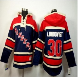 New York Rangers #30 Henrik Lundqvist Navy Blue Sawyer Hooded Sweatshirt Stitched NHL jersey