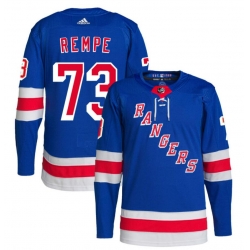 New York Rangers #73 Matt Rempe Men 2024 Hockey Blue Home Stitched Jersey