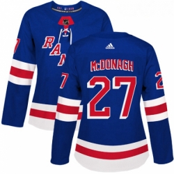 Womens Adidas New York Rangers 27 Ryan McDonagh Premier Royal Blue Home NHL Jersey 