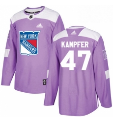 Youth Adidas New York Rangers 47 Steven Kampfer Authentic Purple Fights Cancer Practice NHL Jersey 