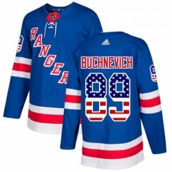 Youth Adidas New York Rangers 89 Pavel Buchnevich Authentic Royal Blue USA Flag Fashion NHL Jersey 