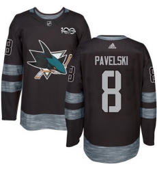 Sharks #8 Joe Pavelski Black 1917 2017 100th Anniversary Stitched NHL Jersey