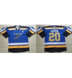 St. Louis Blues #20 Alexander Steen Light Blue Home Stitched Jersey