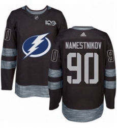 Mens Adidas Tampa Bay Lightning 90 Vladislav Namestnikov Authentic Black 1917 2017 100th Anniversary NHL Jersey 