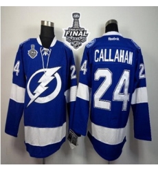 Tampa Bay Lightning #24 Ryan Callahan Blue 2015 Stanley Cup Stitched NHL Jersey