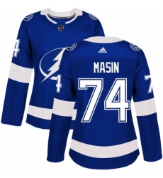 Womens Adidas Tampa Bay Lightning 74 Dominik Masin Authentic Royal Blue Home NHL Jersey 