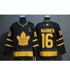 Maple Leafs 16 Mitchell Marner Black With Special Glittery Logo Adidas Jersey