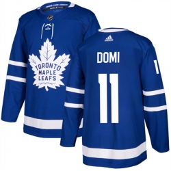 Men Toronto Maple Leafs 11 Max Domi Blue Stitched Jersey