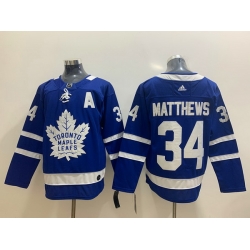 Men Toronto Maple Leafs 34 Auston Matthews Blue Adidas Jersey