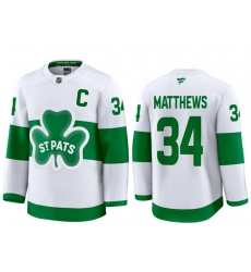 Men Toronto Maple Leafs Auston Matthews 34 White St Patricks Authentic Jersey Men Toronto Maple Leafs Auston Matthews 34 White St Patricks Authentic Jersey