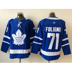 Men Toronto Maple Leafs Nick Foligno 71 Blue Alternate NHL Jersey