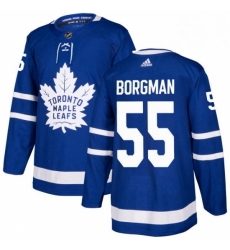 Mens Adidas Toronto Maple Leafs 55 Andreas Borgman Authentic Royal Blue Home NHL Jersey 