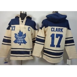 Toronto Maple Leafs 17 Wendel Clark Cream Stitched NHL Sawyer Hooded Sweatshirt