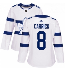 Womens Adidas Toronto Maple Leafs 8 Connor Carrick Authentic White 2018 Stadium Series NHL Jersey 