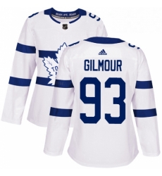 Womens Adidas Toronto Maple Leafs 93 Doug Gilmour Authentic White 2018 Stadium Series NHL Jersey 