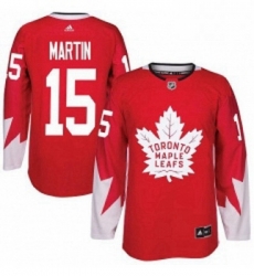 Youth Adidas Toronto Maple Leafs 15 Matt Martin Authentic Red Alternate NHL Jersey 