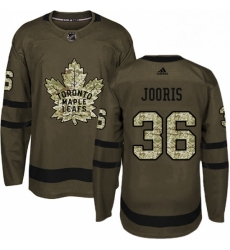 Youth Adidas Toronto Maple Leafs 36 Josh Jooris Authentic Green Salute to Service NHL Jersey 