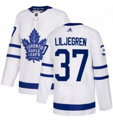 Youth Adidas Toronto Maple Leafs 37 Timothy Liljegren Authentic White Away NHL Jersey 