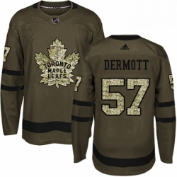 Youth Adidas Toronto Maple Leafs 57 Travis Dermott Authentic Green Salute to Service NHL Jersey 