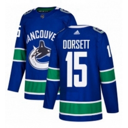 Mens Adidas Vancouver Canucks 15 Derek Dorsett Premier Blue Home NHL Jersey 