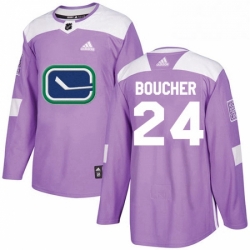 Mens Adidas Vancouver Canucks 24 Reid Boucher Authentic Purple Fights Cancer Practice NHL Jersey 