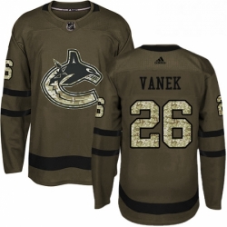 Mens Adidas Vancouver Canucks 26 Thomas Vanek Premier Green Salute to Service NHL Jersey 