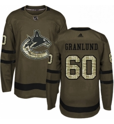 Mens Adidas Vancouver Canucks 60 Markus Granlund Premier Green Salute to Service NHL Jersey 