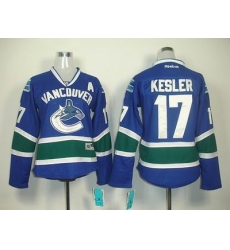 Women vancouver canucks #17 Ryan Kesler Blue jerseys