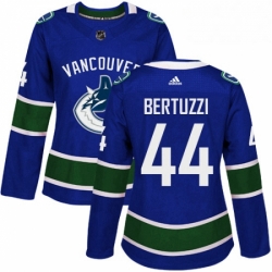 Womens Adidas Vancouver Canucks 44 Todd Bertuzzi Premier Blue Home NHL Jersey 