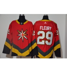 Men Vegas Golden Knights 29 Marc Andre Fleury Red 2020 21 Reverse Retro Adidas Jersey