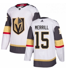 Mens Adidas Vegas Golden Knights 15 Jon Merrill Authentic White Away NHL Jersey 